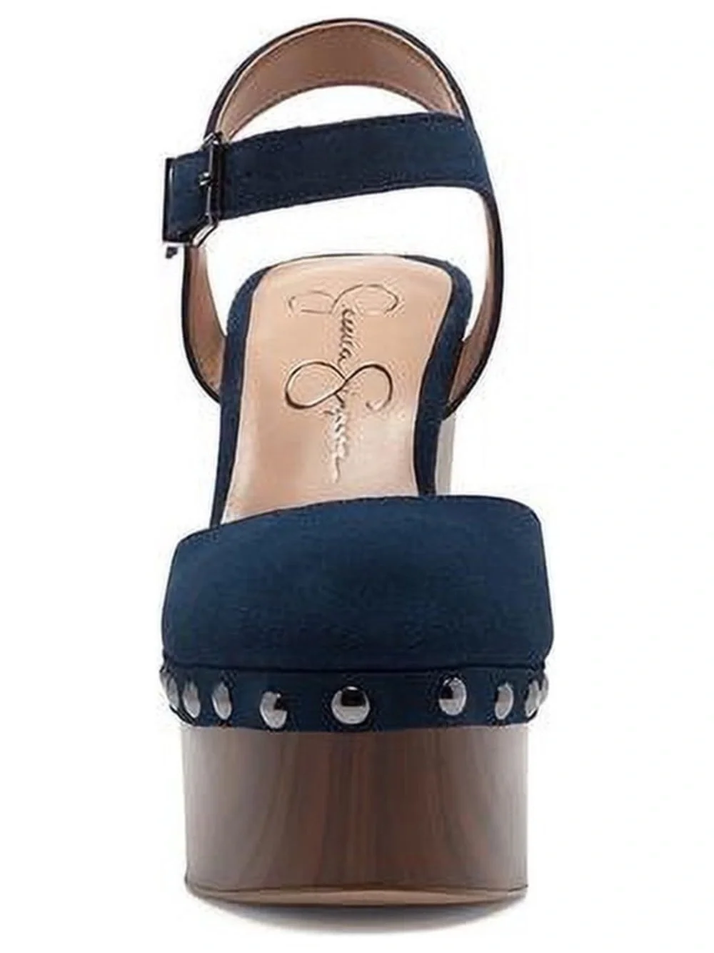 Jessica Simpson Deep Navy Suede Platform Sandal with Stud Trim